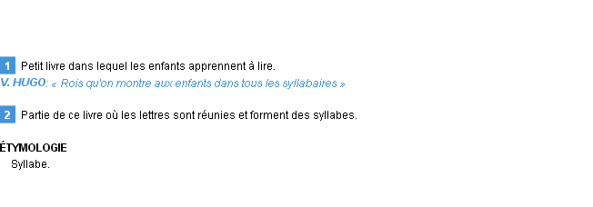 Définition syllabaire Emile Littré