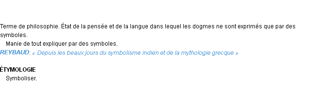 Définition symbolisme Emile Littré