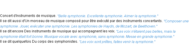 Définition symphonie ACAD 1835