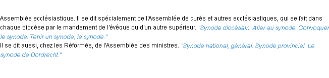 Définition synode ACAD 1932