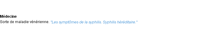 Définition syphilis ACAD 1932