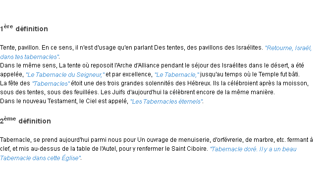 Définition tabernacle ACAD 1798