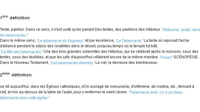 Définition tabernacle ACAD 1835