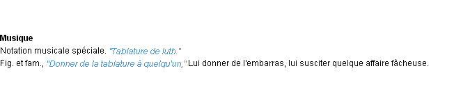 Définition tablature ACAD 1932