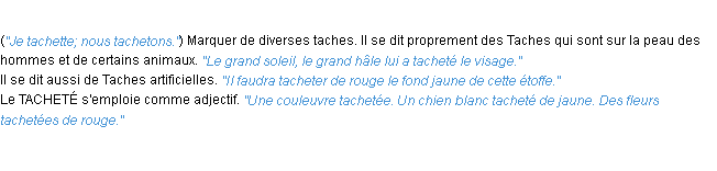 Définition tacheter ACAD 1932