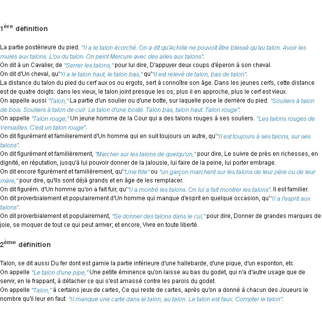 Définition talon ACAD 1798