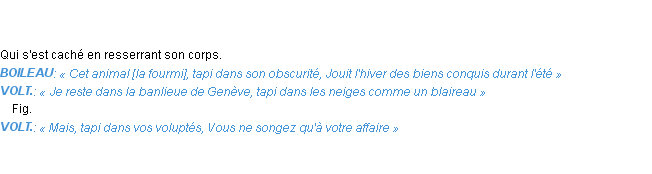 Définition tapi Emile Littré
