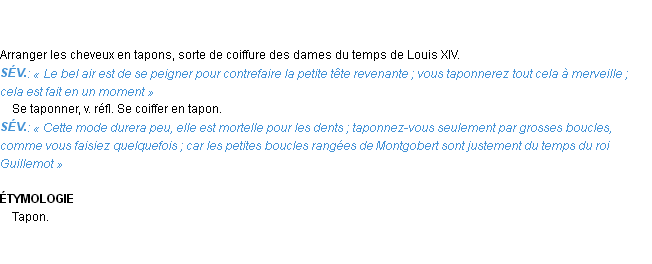 Définition taponner Emile Littré