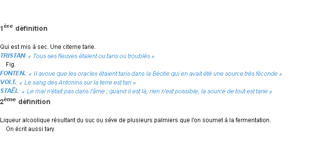 Définition tari Emile Littré