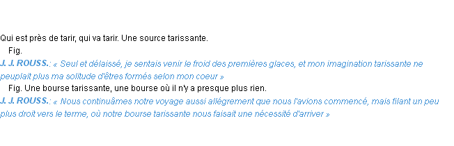 Définition tarissant Emile Littré