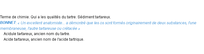 Définition tartareux Emile Littré