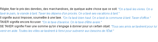 Définition taxer ACAD 1932