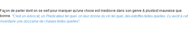 Définition tel quel ACAD 1694