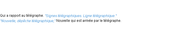 Définition télégraphique ACAD 1835