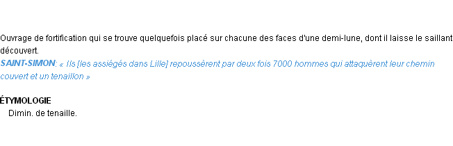 Définition tenaillon Emile Littré