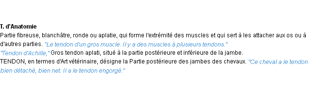 Définition tendon ACAD 1932