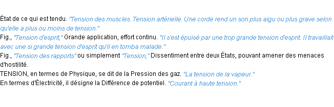 Définition tension ACAD 1932