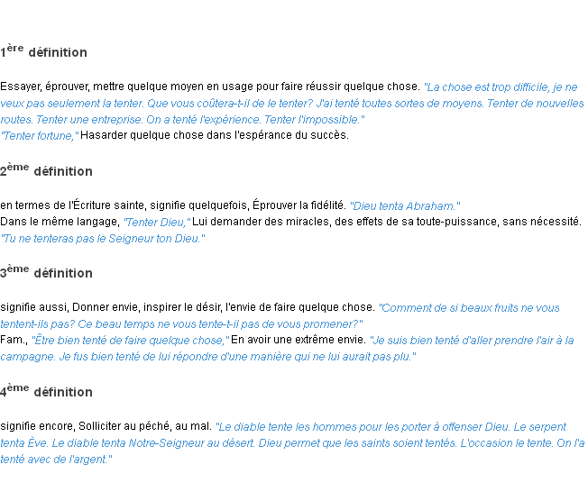 Définition tenter ACAD 1835