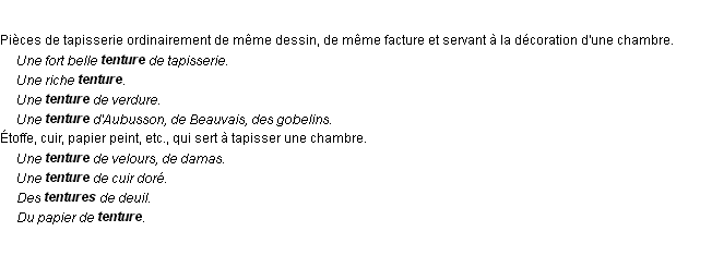 Définition tentûre wiki