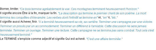 Définition terminer ACAD 1932