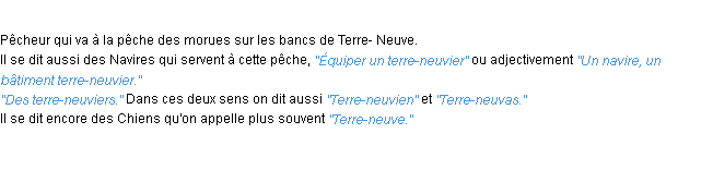 Définition terre-neuvier ACAD 1932