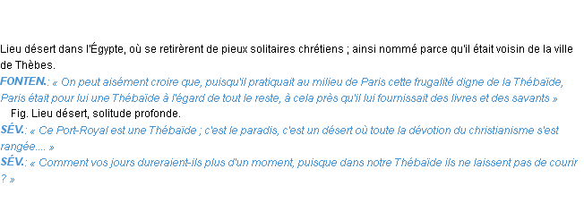Définition thébaïde Emile Littré