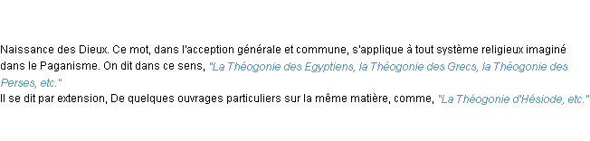 Définition théogonie ACAD 1798