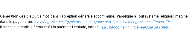 Définition théogonie ACAD 1835