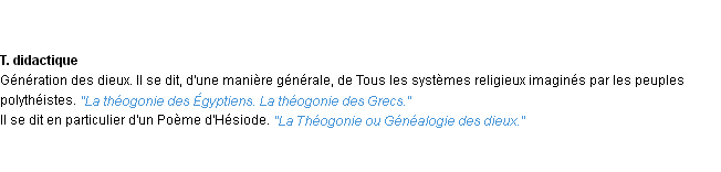 Définition théogonie ACAD 1932