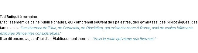 Définition thermes ACAD 1932