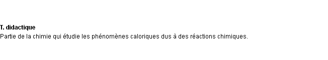 Définition thermochimie ACAD 1932