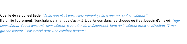 Définition tiédeur ACAD 1762