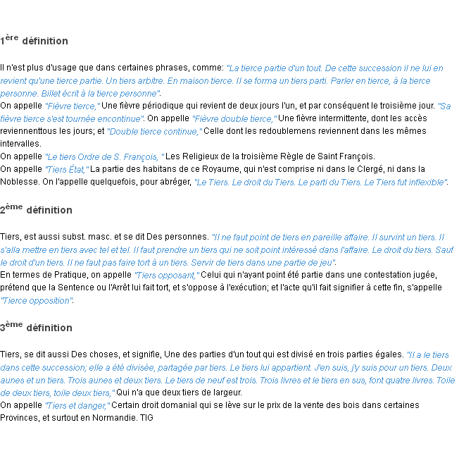 Définition tiers ACAD 1798