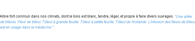 Définition tilleul ACAD 1835