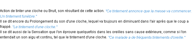 Définition tintement ACAD 1932