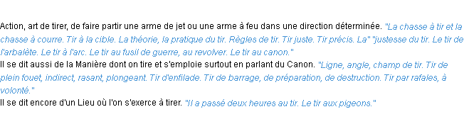 Définition tir ACAD 1932