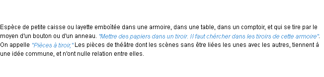 Définition tiroir ACAD 1798