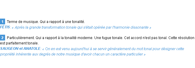 Définition tonal Emile Littré