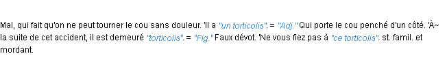 Définition torticolis JF.Feraud