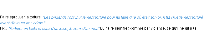 Définition torturer ACAD 1835