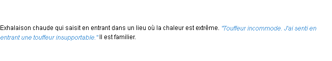 Définition touffeur ACAD 1835