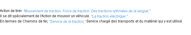 Définition traction ACAD 1932