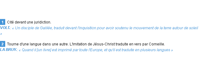 Définition traduit Emile Littré