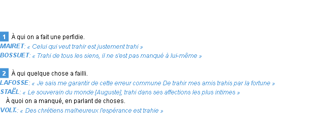 Définition trahi Emile Littré