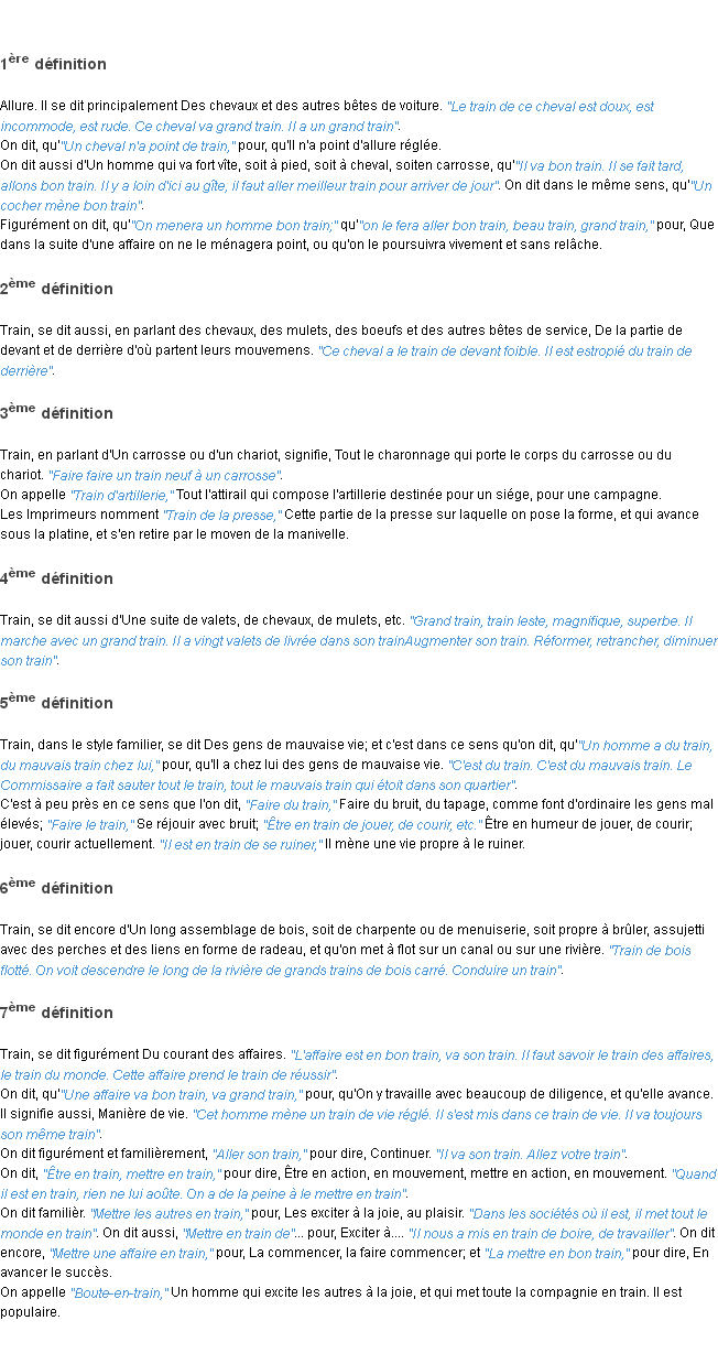 Définition train ACAD 1798