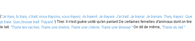 Définition traire ACAD 1835