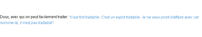 Définition traitable ACAD 1798