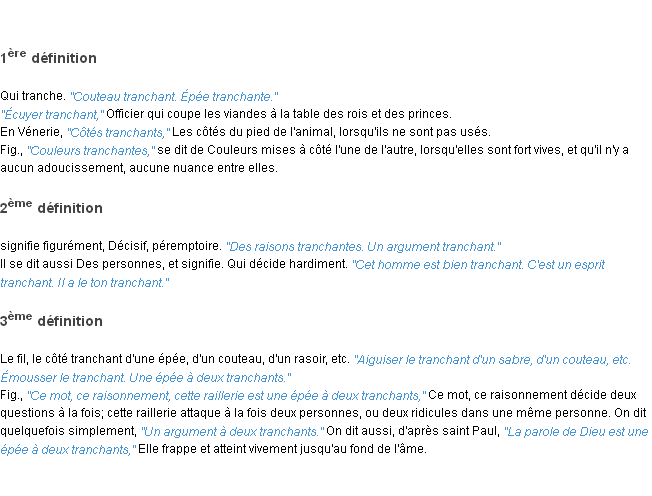Définition tranchant ACAD 1835