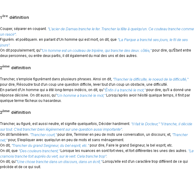 Définition trancher ACAD 1798