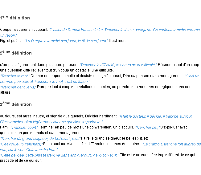Définition trancher ACAD 1835